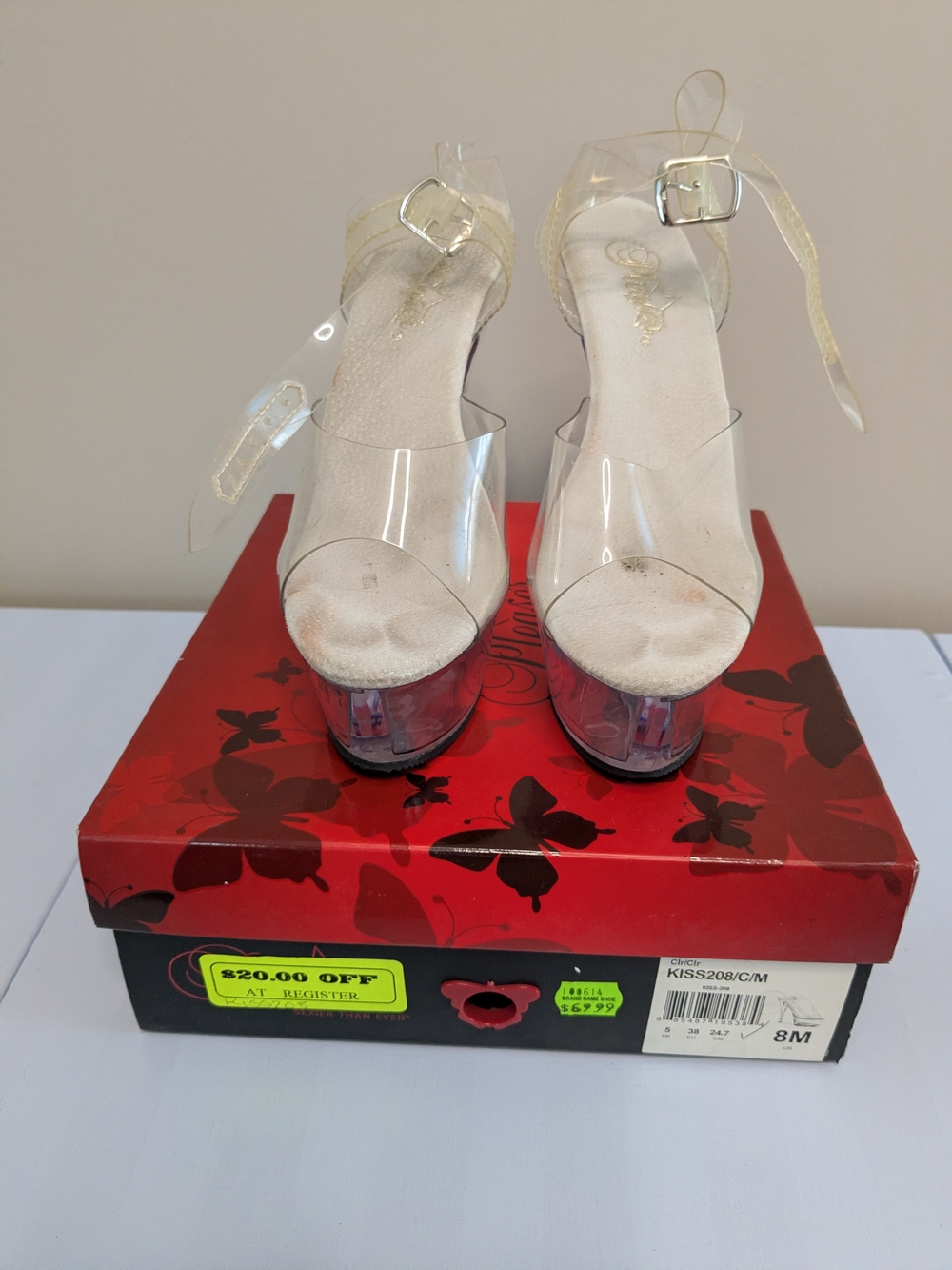 Clear Platform Ankle-Strap Heels